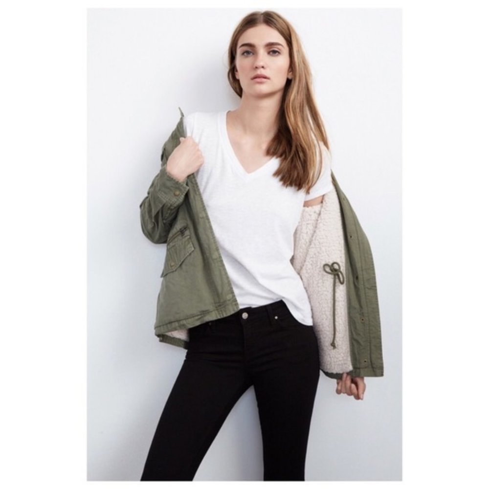 Velvet by Graham and Spencer• Sherpa Lined Army Utility Coat Medium